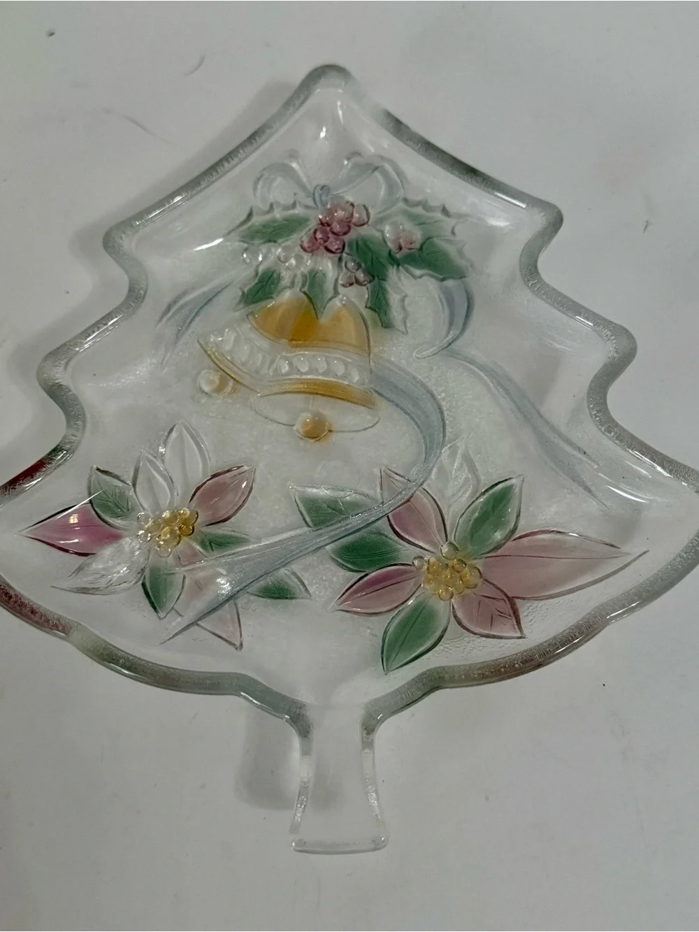 Vintage Glass Christmas Dish